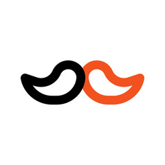mustache outline color icon