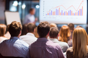 People attending a business marketing presentation 
