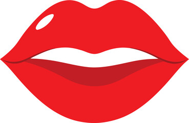 Red woman lips vector illustration mouth female