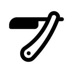 straight razor solid line icon