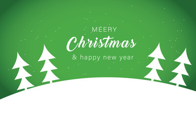 
minimal style elegant merry christmas greeting design