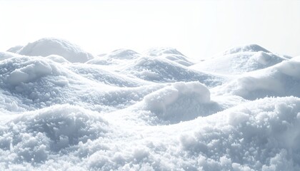 Pristine White Snow Drifts and Rolling Hills Under a Bright Sky.