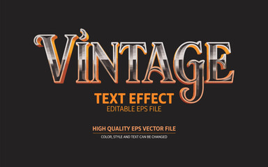Fototapeta premium Vintage editable text effect featuring old Victorian text style, perfect for retro designs, classic branding, decorative artwork, posters, invitations, packaging, signage, elegant typography, and crea