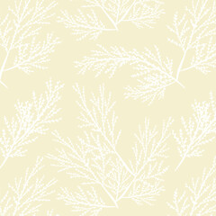 Floral Minimalistic Background with Leaves Japanese Style. Leaf Seamless Pattern. Botanical Pattern Background for Fabric, Textile, Surface Design. 