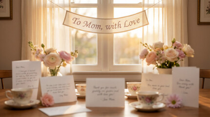 Mother's Day Appreciation Background with Heartfelt Elements — Love and Gratitude Photography