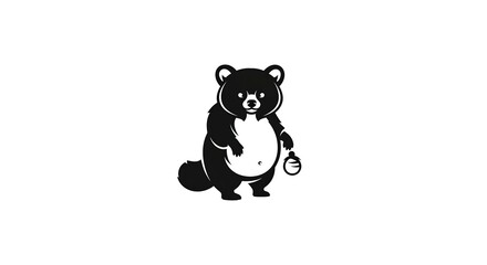 Obraz premium Cute Tanuki Character Holding a Coin.