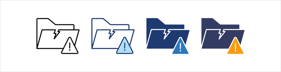 Data Breach Icon Set Multiple Style Collection