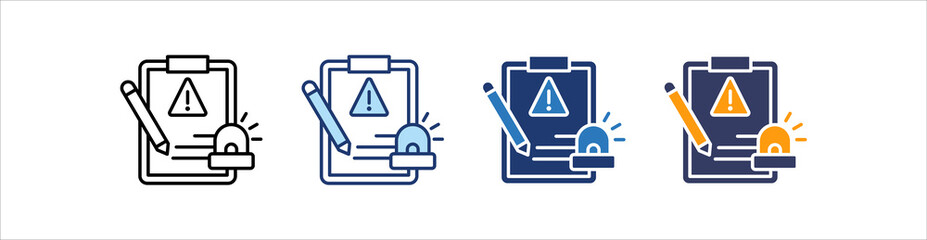 Incident Report Icon Set Multiple Style Collection