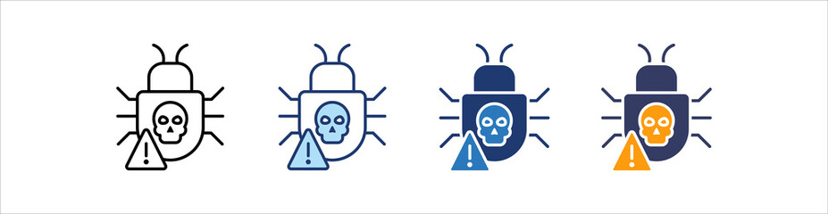 Malware Icon Set Multiple Style Collection