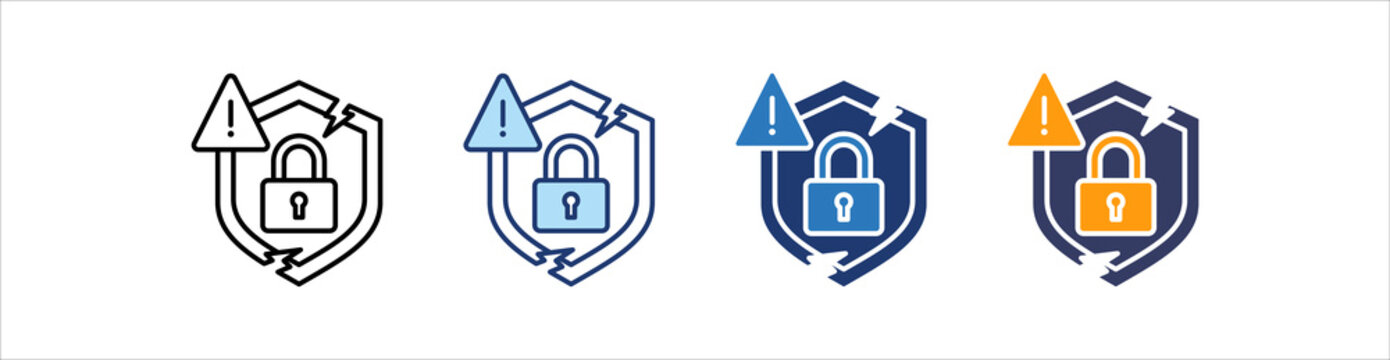 Security Incident Icon Set Multiple Style Collection