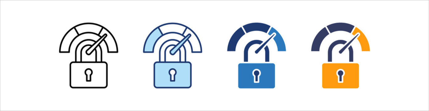 Strong Password Icon Set Multiple Style Collection