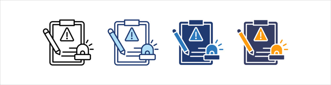 Incident Report Icon Set Multiple Style Collection
