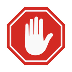 red stop hand warning icon