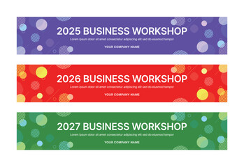 Modern business banner templates with abstract geometric patterns. Perfect for workshops, events, conferences, presentations, or branding projects, combining style and professionalism.