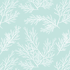 Floral Minimalistic Background with Leaves Japanese Style. Leaf Seamless Pattern. Botanical Pattern Background for Fabric, Textile, Surface Design. 