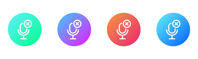 Microphone Off Icon Gradient Multiple Style Vector Illustration 