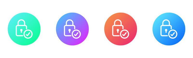 Lock Secure Icon Gradient Multiple Style Vector Illustration 