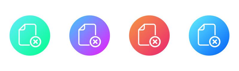 File Rejected Icon Gradient Multiple Style Vector Illustration 