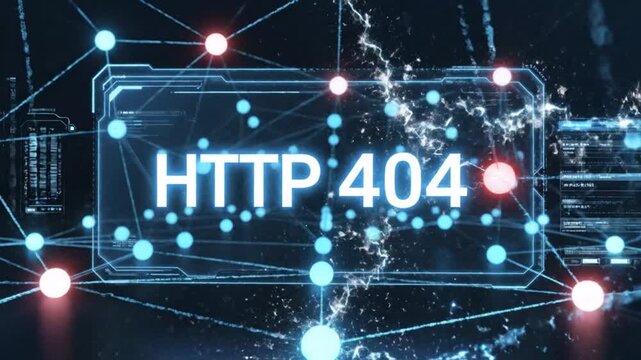 Aesthetic Visualization of an HTTP 404 Error Within a Digital Network