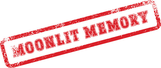 Distressed red MOONLIT MEMORY rubber stamp perfect for nostalgic and commemorative themes