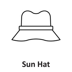 Sun Hat Vector icon which can easily modify or edit