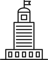 Fototapeta premium Government building outline icon representing authority and administration