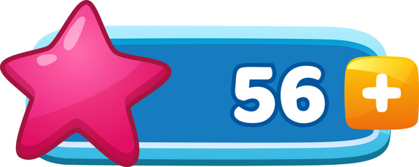 Gaming interface element showing star rating or achievement points