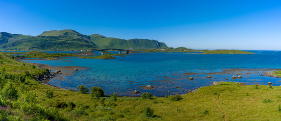 Flakstadbruene Panorama auf den Lofoten