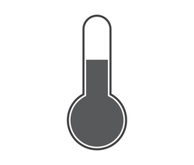 Simple thermometer icon showing temperature level control indicator isolated on transparent background