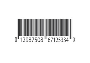 Universal product code (upc) barcode for product identification isolated on transparent background