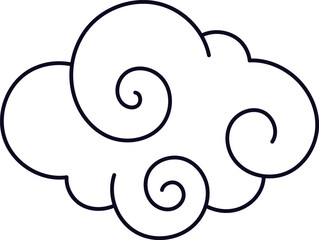 Traditional Asian cloud outline graphic element design