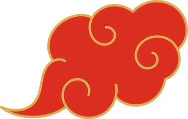 Traditional red Asian cloud representing prosperity and good fortune