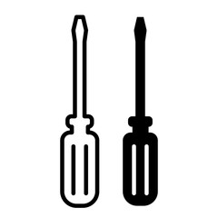 Vector illustration of Screwdriver Tool icon set isolated on transparent background