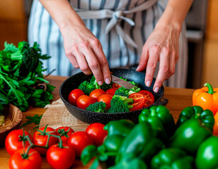 chef preparing salad