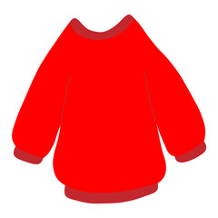 Christmas Sweater. Cartoon Ugly sweater. Knitted comfort winter clothing. Wool cozy cute hand drawn cardigan. Vector illustration isolated on white background.