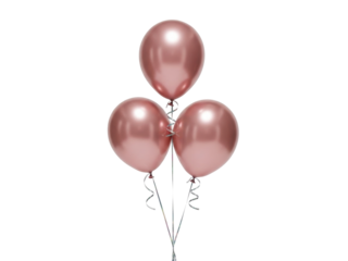 Isolated Rose Gold Balloons Bunch Decorations Party Celebrations Events Anniversary Ornament