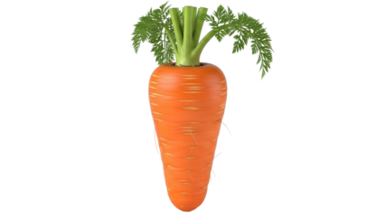 Isolated Carrot with Leaves a Root Vegetable Healthy Nutrition Rich in Vitamin A Vegetarian