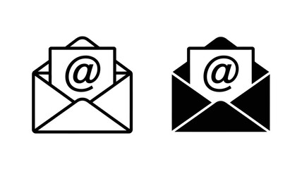 Mail and email icon set in vector format, featuring clean and modern designs, perfect for web interfaces, mobile apps, business communications, UI projects, and creative digital graphics.