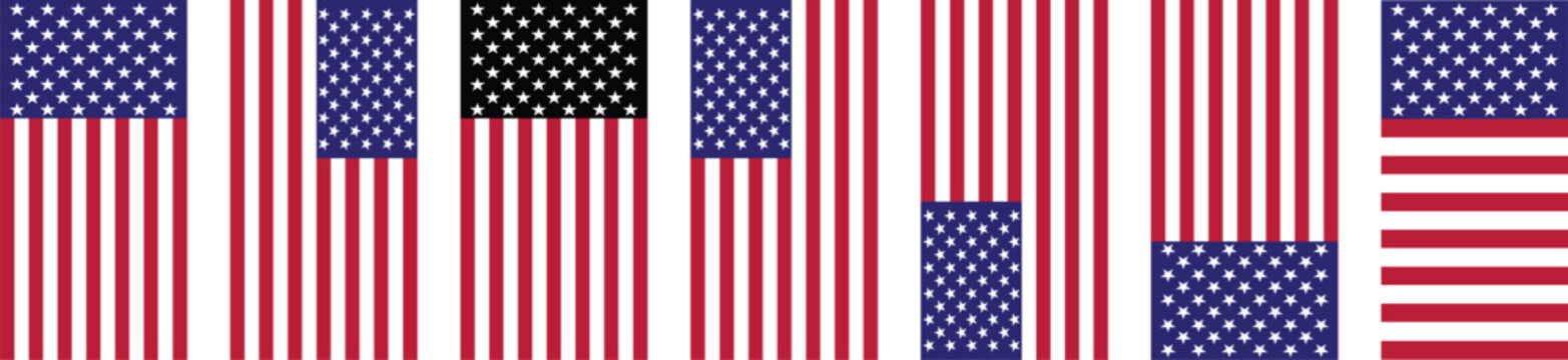 USA banner background with vertical stripes and star symbolizing patriotism and national identity.