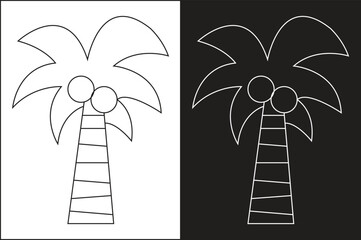 Tropical Palm Tree Silhouette Vector Set