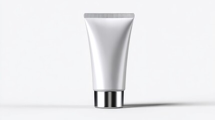 Beauty face cream squeeze tube mockup in a seamless white environment for cosmetic marketing