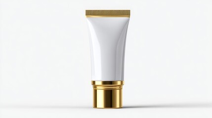 Beauty cosmetic face cream squeeze tube mockup in seamless white environment minimalist view for visual content
