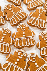 Decorating Gingerbread Girl Cookies with Royal Icing Designs
