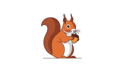 squirrel with nut vector