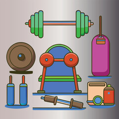 Vector illustration of a set of different tools and equipment icons for construction, business, and web design