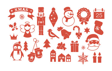 Set of six black and white food and dining icons on white background plate fork