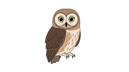 owl on white background