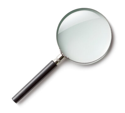 Magnifying glass on white