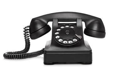 old telephone with rotary dial