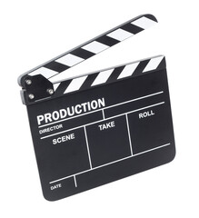 Clapper board on white background